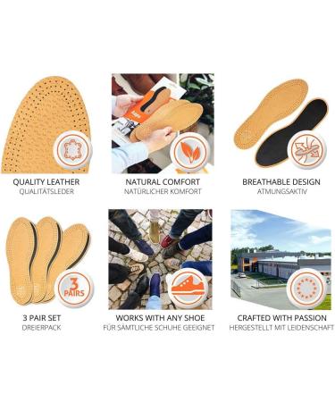 Buy 3 Pair Pack Pecari Carbon Shoe Insoles - Comfortable Sheepskin Leather with Activated Carbon - Kaps Women Size 36 EUR / 5 US - Buy Online on GoSupps.com