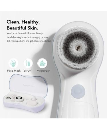 My Life My Shop Ultimate Spin Facial Cleansing Brush (Grey) - Ultimate Skin Spa with 3 Interchangeable Face Brushes - Buy Online on GoSupps.com