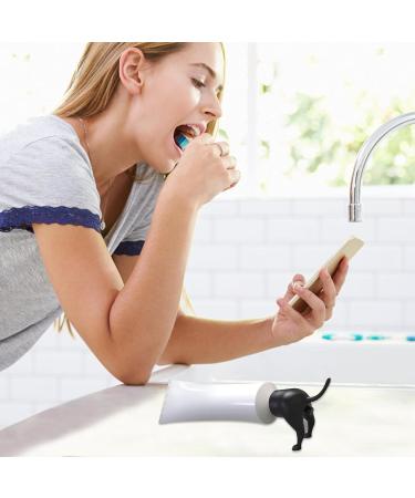 DUNBE Pooping Dog Butt Toothpaste Topper Funny Gift 4 Pack Cute Dog Butt Toothpaste Dispenser Funny Toothpaste Cap Toothpaste Squeezer(Black+Grey) - Buy Online on GoSupps.com