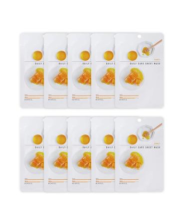 10 pieces Eunyul Daily Care Face mask pack honey 22 ml x 10 pieces of Korean skin care Hypoallergenes Tencel leaf & natural ingredients honey leaf mask