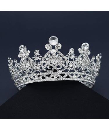 FRCOLOR Rhinestone Crystal Crown Tiara - Elegant Bridal Hair Accessories for Weddings Pageants Birthdays & Proms (Silver) - Buy Online on GoSupps.com