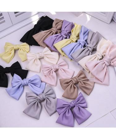 Wambere Women's Hair Clips with Bow Girls Hair Accessories Elegant Bow Hairpin Hair Clips Made of French Fabric for Women Hair Pins with Bow Hair Bow for Women Girls Black - Buy Online on GoSupps.com