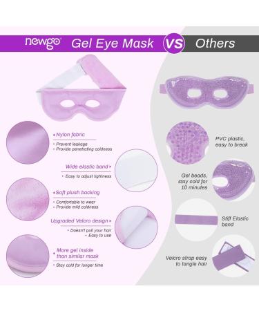 NEWGO Cold Eye Mask - Reusable Hot Cold Therapy Cooling Eye Mask for Puffy Eyes, Migraine, Dark Circles, Dry Eyes, Swollen Eyes, Sinus Pain - Light Purple - Buy Online on GoSupps.com