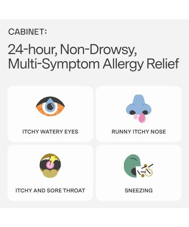 Cabinet: All Day Allergy Relief Cetirizine 10mg for Non-Drowsy Relief from Common Allergy Symptoms (Refill Pouch) - Buy Online on GoSupps.com