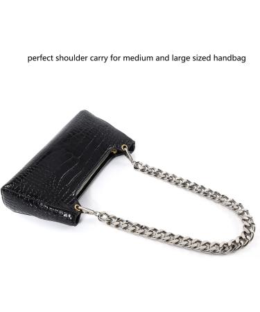 25 Inch Trendy Chunky Metal Chain Purse Handles Shoulder Strap Replacement for Handbag (Silver) - Buy Online on GoSupps.com