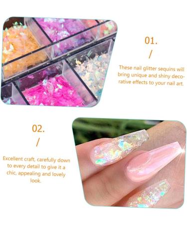 FRCOLOR 8 Boxes Butterfly Nail Art Sequins Nail Decoration Nail Diamonds Face Brush Cleaning Iridescent Nail Glitter Sequins Nail Accessories Decorate Manicure - Buy Online on GoSupps.com