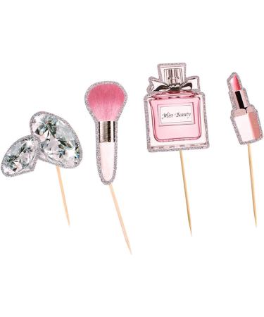 Unimall 28-Piece Glitter Makeup Cupcake Toppers - Perfect for Birthday Party Bachelorette Celebrations & Salon Events - Buy Online on GoSupps.com