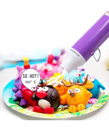 300W Heat Gun with Stand for DIY Projects | Electric Heating Nozzle for Embossing, Drying Paint & Epoxy Resin | Multi-Purpose Hot Air Gun by mofa (Purple White) - Buy Online on GoSupps.com