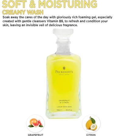 Pecksniff's Grapefruit & Citron Luxury Bath Soak - 700ml | International Shipping Available - Buy Online on GoSupps.com