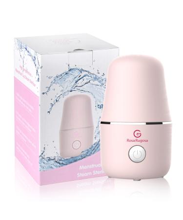 ROSA RUGOSA Menstrual Cup Sterilizer, Steamer Cleaner 3-in-1 for Cleans, Dries, and Stores Your Period Cup- Auto Shut-Off- Leak-Free - Eliminates up to 99.9% Pink