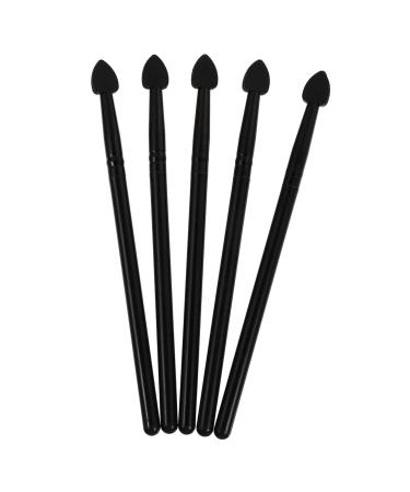 PLAFOPE 5pcs Silicone Eyeshadow Brush Cream Applicator Lip Balm Creamy Aluminum Cosmetic Eye Shadow Brush 13x1cm Black