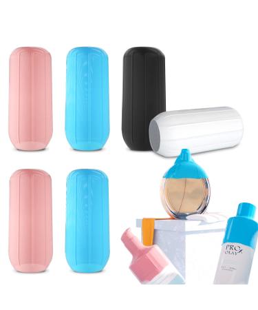 6 Pack Reusable Silicone Elastic Sleeve for Leak Proofing Travel Container in Luggage for Standard and Travel Sized Toiletries.