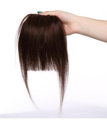 Clip in Fringe Thick Bangs Human Hair Piece #4 Medium Brown - Buy Online on GoSupps.com