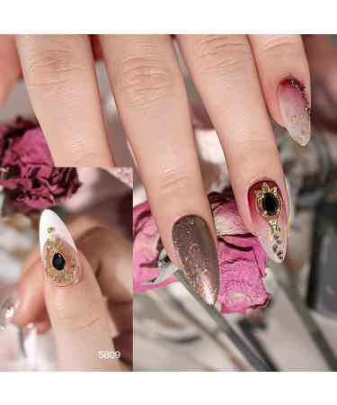 20Pcs Black 3D Nail Charms - Luxury 24K Gold & Black Zircon Art Jewels for DIY Nails - Crystal AB Rhinestones Included - Buy Online on GoSupps.com