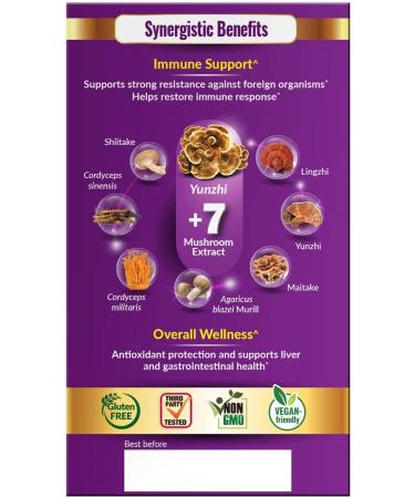 LABO Nutrition Bioactive Organic Yunzhi/Turkey Tail Ultra - USDA Certified 8 Medicinal Mushroom Supplement for Immunity - Cordyceps, Maitake, Reishi, Shiitake - Vegan & No Fillers - Buy Online on GoSupps.com