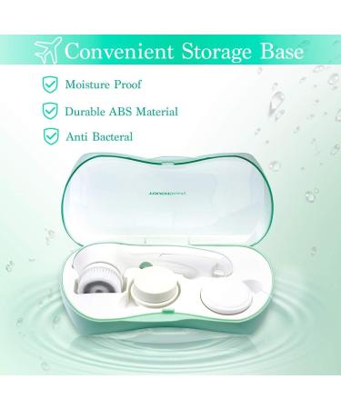 Touch Beauty Electric Facial Cleaning Brush Set - Waterproof with 3 Attachments | Gentle Exfoliation & Travel Case | 2 Speed Levels (Green) - Buy Online on GoSupps.com
