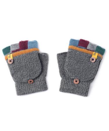 Autumn and Winter Baby Warm Gloves Child Knitted Mittens 3-6 years old Gray