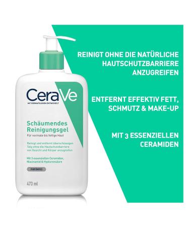 Cerave Foaming Cleansing Gel 2-Pack (473ml x 2) - Hydrating Cleanser for Normal to Oily Skin with Hyaluronic Acid & 3 Essential Ceramides - Shop Internationally - Buy Online on GoSupps.com