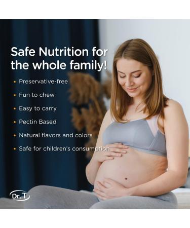 Dr. T Prenatal Gummies for Expectant Moms - Berry & Orange Flavor - Essential Prenatal Vitamins w/Folate Biotin & Zinc - Supports Healthy Pregnancy & Baby Growth - 60 Pectin Gummies - 180g (1 Pack) - Buy Online on GoSupps.com