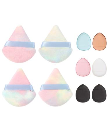 Colorful Powder Puffs with Finger Size Powder Puff Apply for Daily Makeup Such as Foundation Cream Blush Light Pink