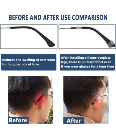 6 Pairs Silicone Glasses Ear Pads & Hooks | Anti-Slip Ear Pillows for Comfort - Black & White - Buy Online on GoSupps.com