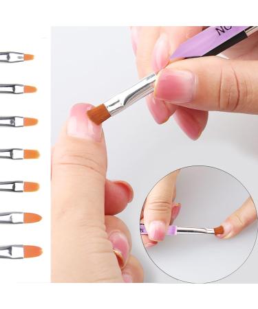 7-Piece Gel Nail Brush Set - Perfect for Gel & Acrylic Nail Art | UV Gel Brushes for Professional Manicure - Buy Online on GoSupps.com