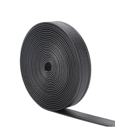 Wadorn 1.8 cm wide double-sided belt strip made of PU leather 4m flat leather cord for the production of pocket straps double-sided PU leather belt strips DIY sewing of watch bracelets black black 1.8 cm
