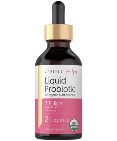Carlyle Liquid Probiotic for Women | 2 fl oz | with Organic Sunflower Oil | 3 Billion Active Organisms | Dietary Supplement for Her