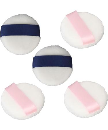 Round Powder Puff Velvet 5 Pieces Skin-Friendly Powder Makeup Double Sided Portable Soft for Home Travel Office - Buy Online on GoSupps.com