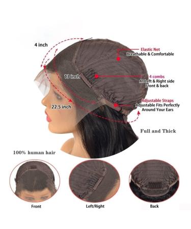 Lace Frontal Human Hair Wig 32 Inch Body Wave - 150% Density Brazilian Virgin Hair with Baby Hair - Pre Plucked for Black Women - Natural Black Color - Buy Online on GoSupps.com