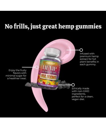 Natural Hemp Gummies High Potency Pure Organic Hemp Oil Supplement - Natural Edibles Gummies Gomitas Vegan Advanced - Buy Online on GoSupps.com