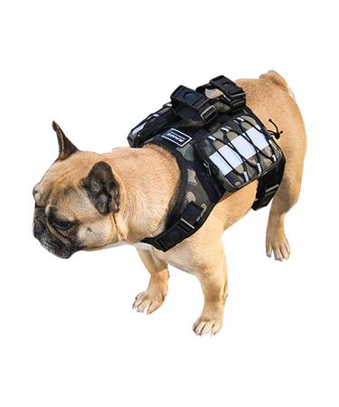 MANBOZIXi Pet Reflective Saddle Bag Adjustable Dog Harness Bag Backpack with 2 Bags For Middle/Small Dog Camouflage S