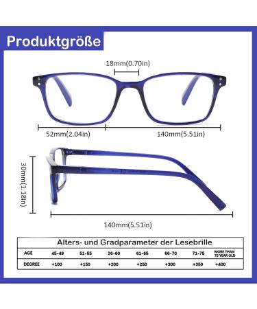 Cojwis 2-Pack Blue Light Blocking Glasses - Anti-Dizzy Spring Hinge Reading Glasses for Men & Women (1 Black 1 Blue 3.00x) - Buy Online on GoSupps.com