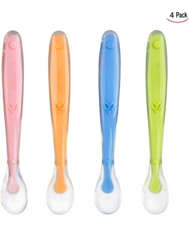 LHKJ 4 Pcs Multi Coloured Silicone Spoon for Baby Feeding and Infant Weaning - Buy Online on GoSupps.com