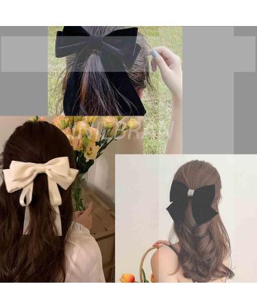 Inilbran Boho Silk Hair Bow Rope Scrunchies Black Silky Bow Hair Band Hair Ties Vintage Elastic Hair Tie Ropes French Bowknot Ponytail Scrunchy Hair Ties Hair Accessories for Women and Girls Headdress - Buy Online on GoSupps.com