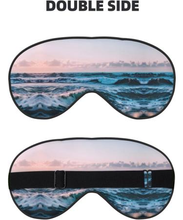 Ocean Waves Print Double-Sided Eye Mask | Soft Light Blocking for Better Sleep Quality - International Shipping - Buy Online on GoSupps.com