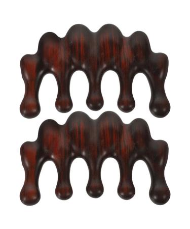 Healvian 2 pieces handheld head massage comb B tzahn-Haarkamm natural wood comb no static sandal wood-hair pimple-head skin comb for women's hair growth