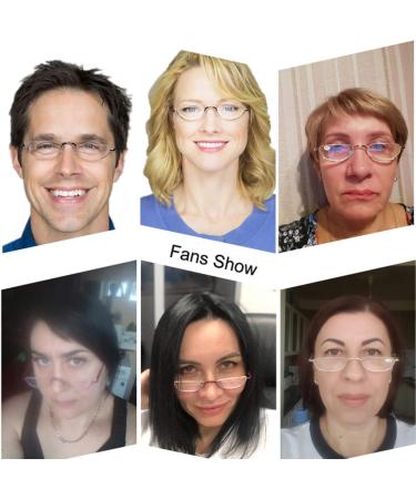 2 Pack Vintage Metal Half Moon Reading Glasses for Men & Women - Slim Half Frame +2.0 (Red) - Stylish & Comfortable Readers - Buy Online on GoSupps.com