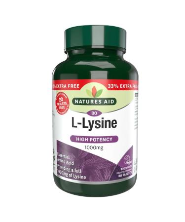 L-Lysine 1000mg 80 (60+20) Tablets