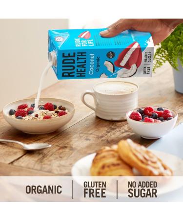 Rude Health Organic Coconut Drink 6x1L - 100% Natural Vegan Lactose-Free & Gluten-Free No Added Sugar - Award-Winning Eco-Friendly Packaging - Buy Online on GoSupps.com