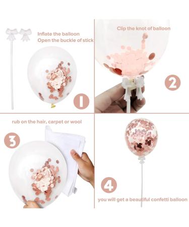 iZoeL Rose Gold Happy Birthday Cake Topper & Confetti Balloons - Perfect Decoration for Girls & Women Celebrations - Buy Online on GoSupps.com