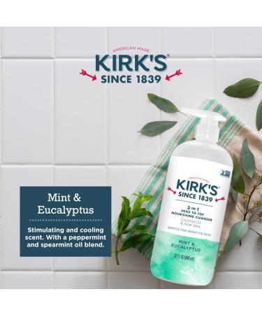 Kirk's 3-in-1 Head to Toe Nourishing Liquid Cleanser - for Men Women & Children - Premium Coconut Oil & Aloe Vera - Non GMO & Vegan - Mint and Eucalyptus - 32 Fl Oz. 2 pack Mint & Eucalyptus 32 Fl Oz (Pack of 2) - Buy Online on GoSupps.com