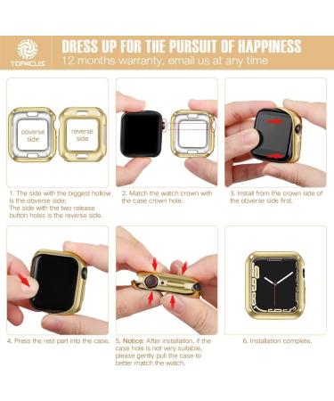 top4cus 40mm Cover Environmental Soft Flexible TPU Anti-Scratch Lightweight Protective 40mm Iwatch Case Compatible with Apple Watch Series 7 Series 6/SE/5/4 Series 3/2/1 - Gold Gold 40mm - Buy Online on GoSupps.com