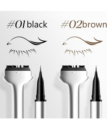 Lower Lash Stamp 2-in-1 Waterproof Eyeliner and Lower Eyelash Stamp Set Reusable Dual Head Quick Eye Makeup Tool with Ink (Brown) - Buy Online on GoSupps.com