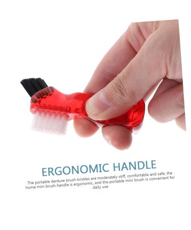 Lurrose Miniature Prosthetic Toothbrush Set - 4 Double-Sided Cleaning Brushes for Dentures | Microburst and Malpinsel Design for Effective Prosthesis Care - Buy Online on GoSupps.com