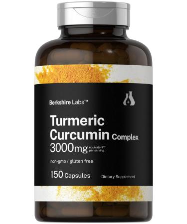 Horb ach Turmeric Curcumin 3000mg | 150 Capsules | Turmeric Supplement with Black Pepper Extract | Non-GMO Gluten Free Herbal Complex | by Berkshire Labs