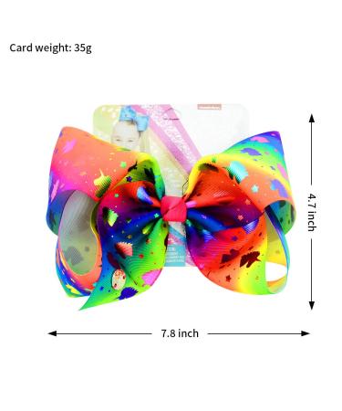 8 Inch Unicorn Hair Bow for Girls - JoJo Siwa Style Hair Barrette Accessory | Best Xmas Gift - Buy Online on GoSupps.com