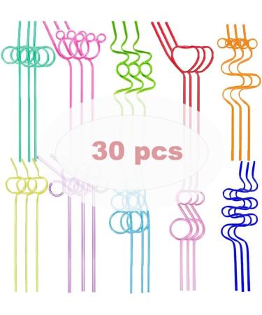30 Pcs Crazy Straws Reusable Silly Colorful Drinking Straws Creative Bar Straws Twirly Straws Colorful Fun Varied Twists Straws Loop Curly Swirly Straw for Kids Adults Birthday Wedding Cocktail Decor - Buy Online on GoSupps.com