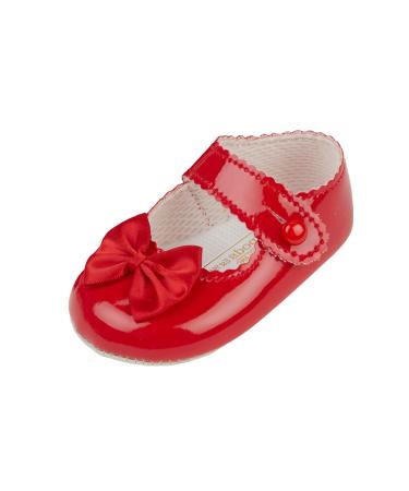 Early Days Baypods Baby Shoes for Girls Soft Soled Pre Walker Shoes Soft Faux Leather Baby Shoes Made in England 1 UK Child Red Patent