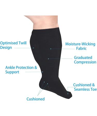 Plus Size Compression Stockings | 20-30 mmHg Medical Support | Oversized Gradient Support for Men & Women | Shop Now! - Buy Online on GoSupps.com